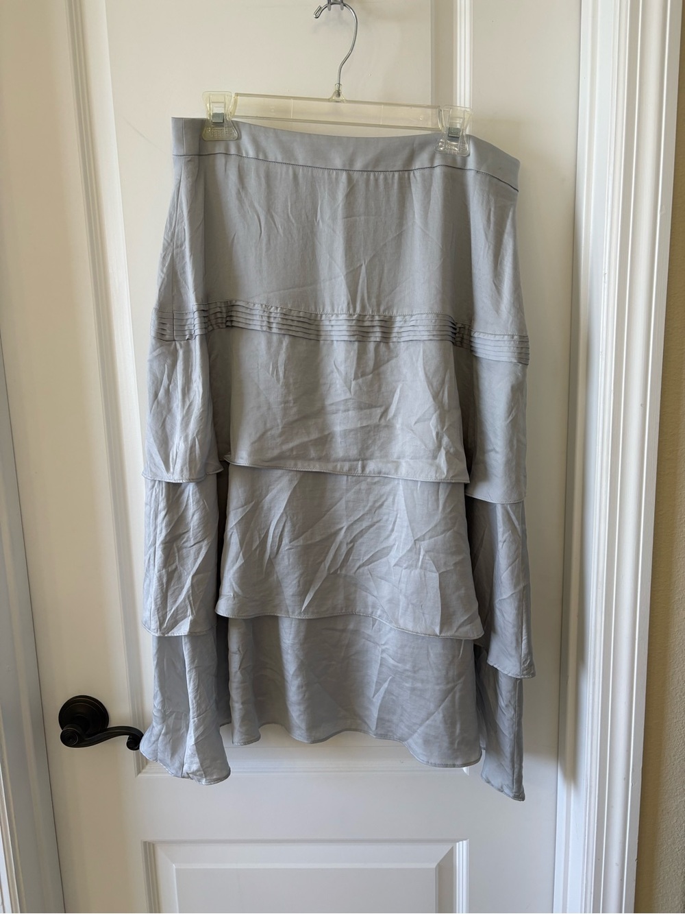 NWT Banana Republic Tiered Midi Skirt Size 10 Gray Layered Flowy Lined $128